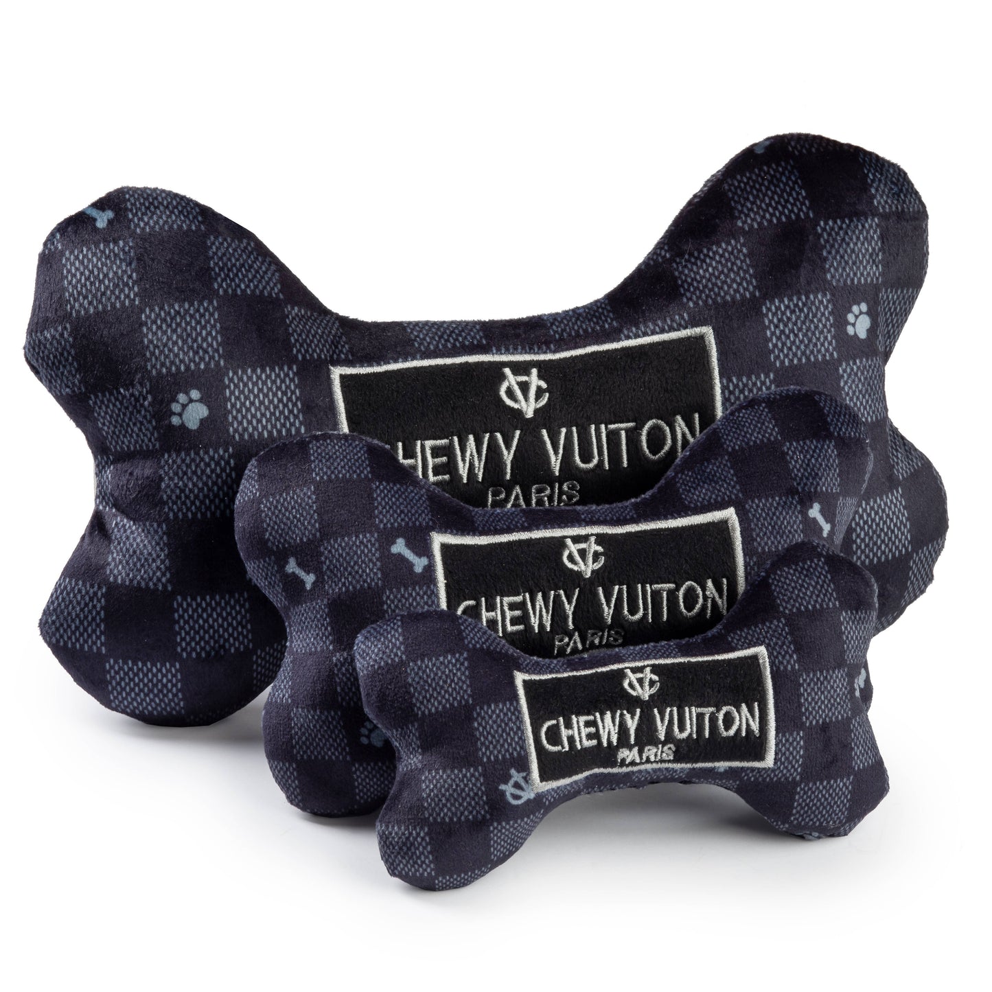 Black Checker Chewy Vuiton Bone  Small