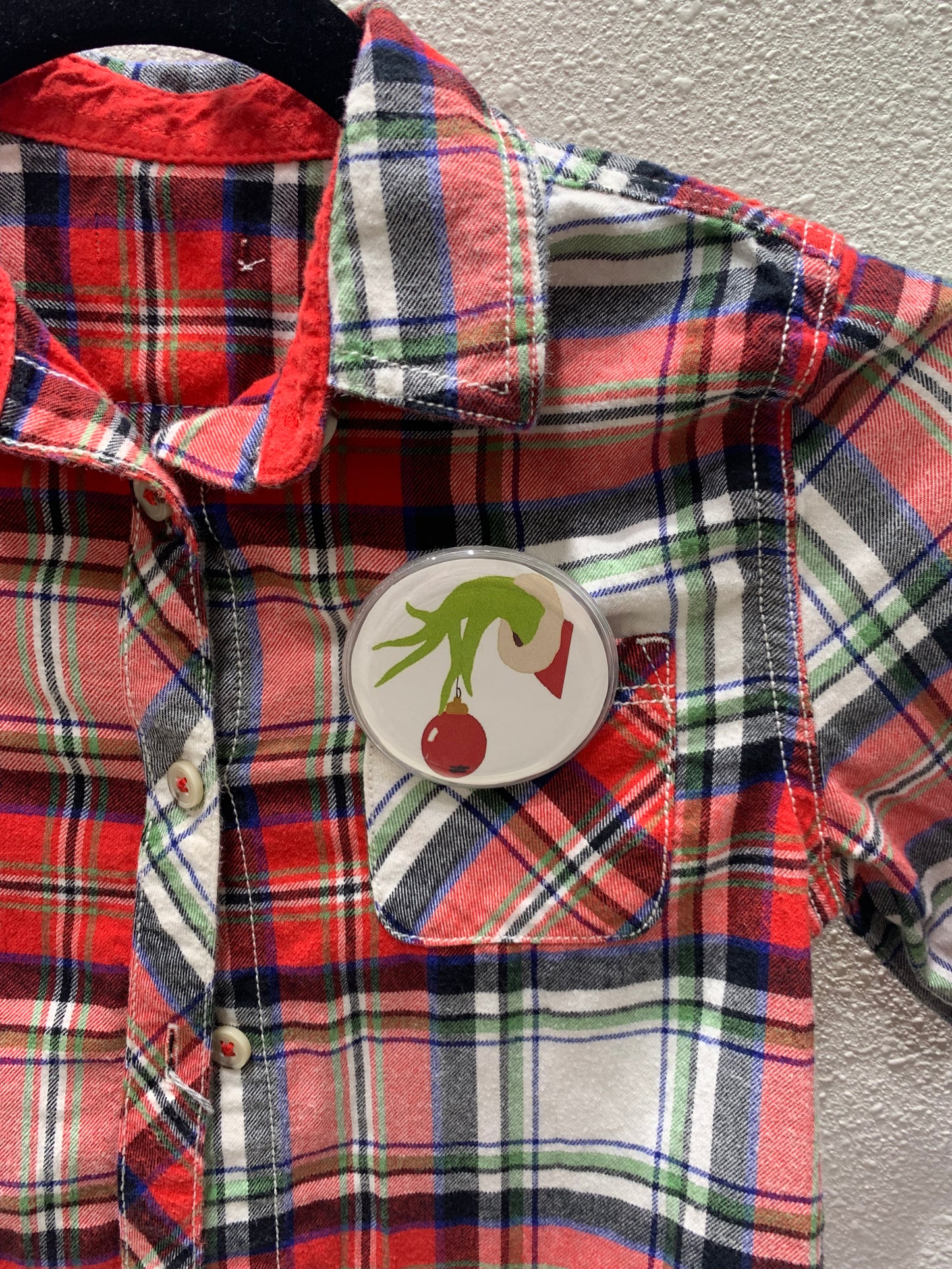 Vintage Repurposed Grinch Flannel