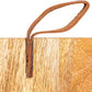 Creative Co-Op Mango Wood Cheese/Cutting Board with Leather Handle, Natural