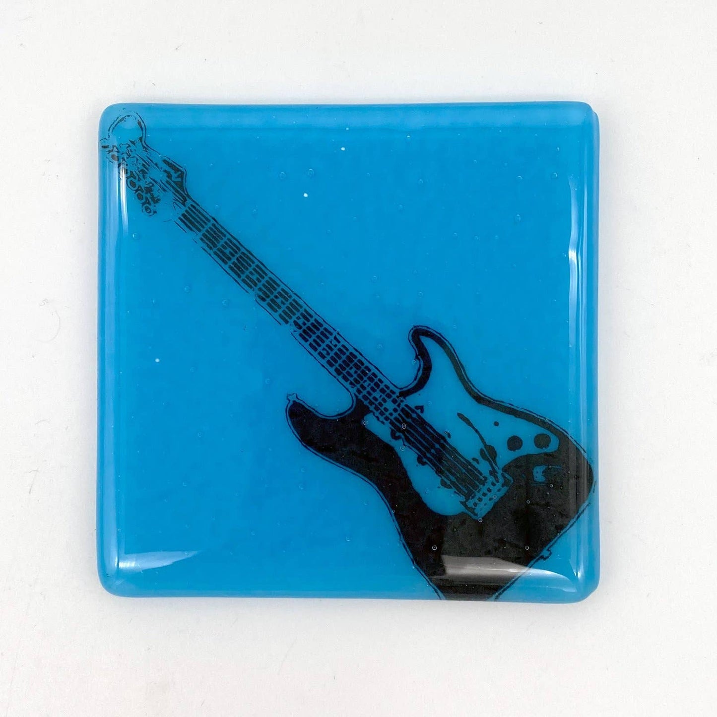 Electric Guitar Strat Fused Glass  Coaster