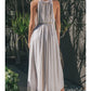 Oatmeal Halter Dress in Linen