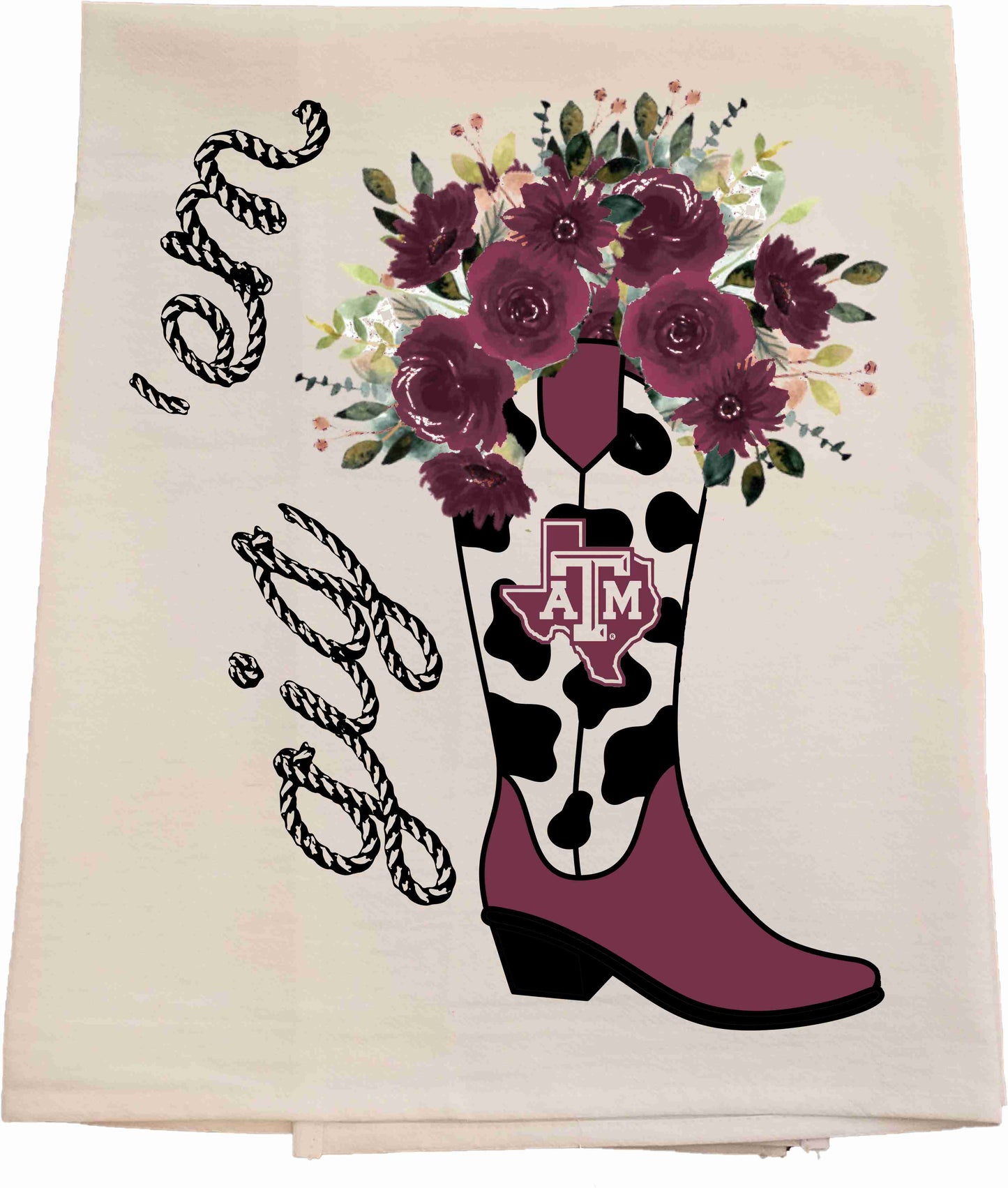 Aggie Cowboy Boot Tea Towel