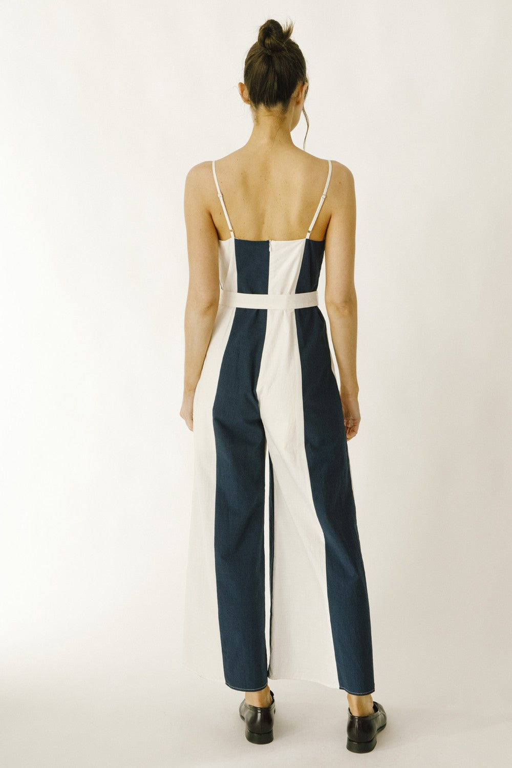 COLOR BLOCK STRIPED JUMPSUIT