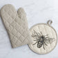 Oven Mitt And Pot Holder - Bee