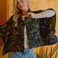 PREORDER WOMEN OVERSIZED CAPE SLEEVE DENIM TRUCKER JACKET: CAMOUFLAGE