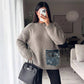 Taupe Mohair Denim-Pocket Sweater