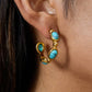 18K STAINLESS STEEL WATERPROOF TARNISH FREE HOOPS TURQ