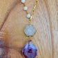 OOAK Pink Druzy Necklace