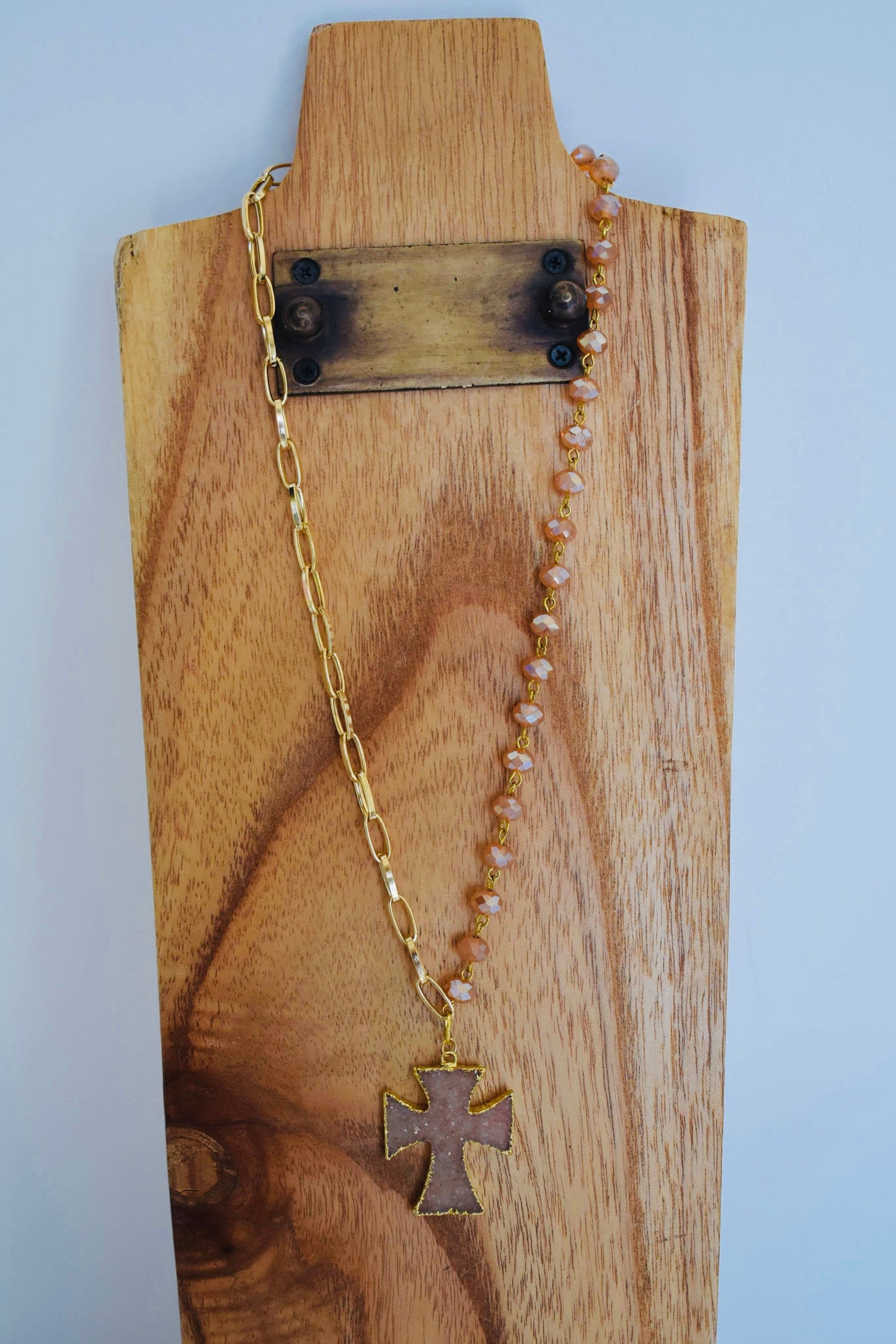 OOAK Druzy Cross Necklace