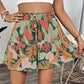 Tropical plant vacation printed elastic shorts