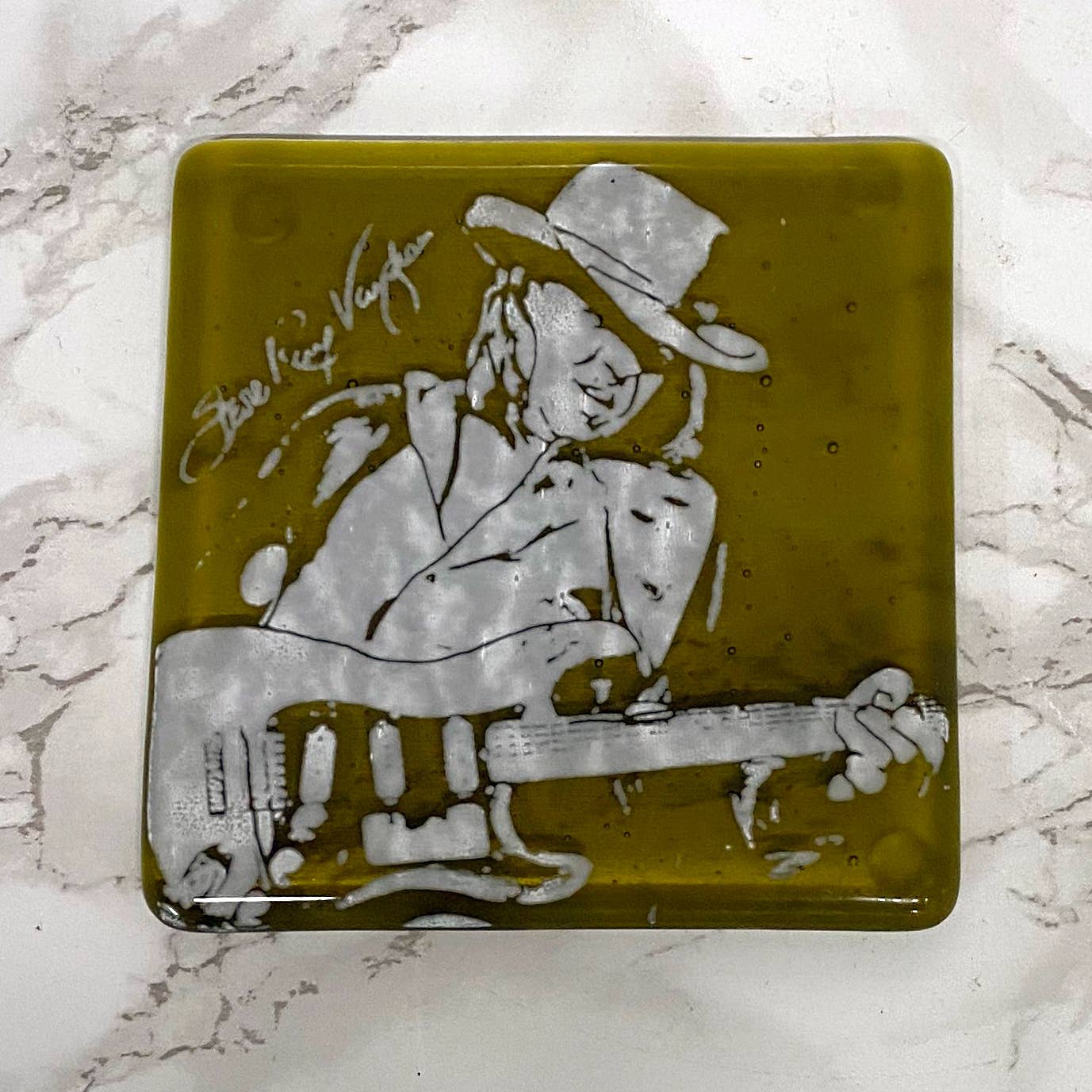 Stevie R.V. Handmade Glass Coaster