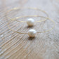 Gold Hula Hoop Earrings: White