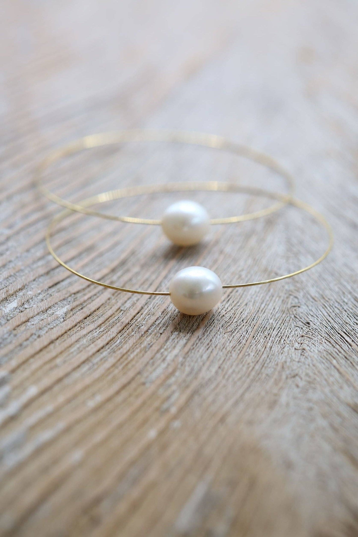 Gold Hula Hoop Earrings: White