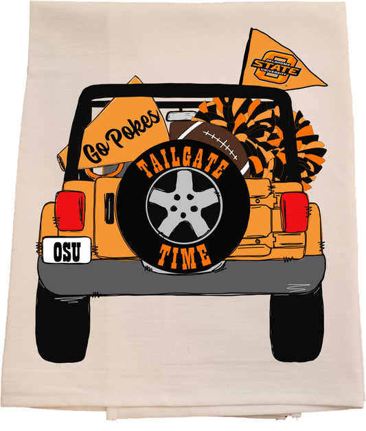 OSU Tailgate Jeep Tea Towel