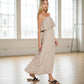 Woven Crinkle Strapless Maxi Dress