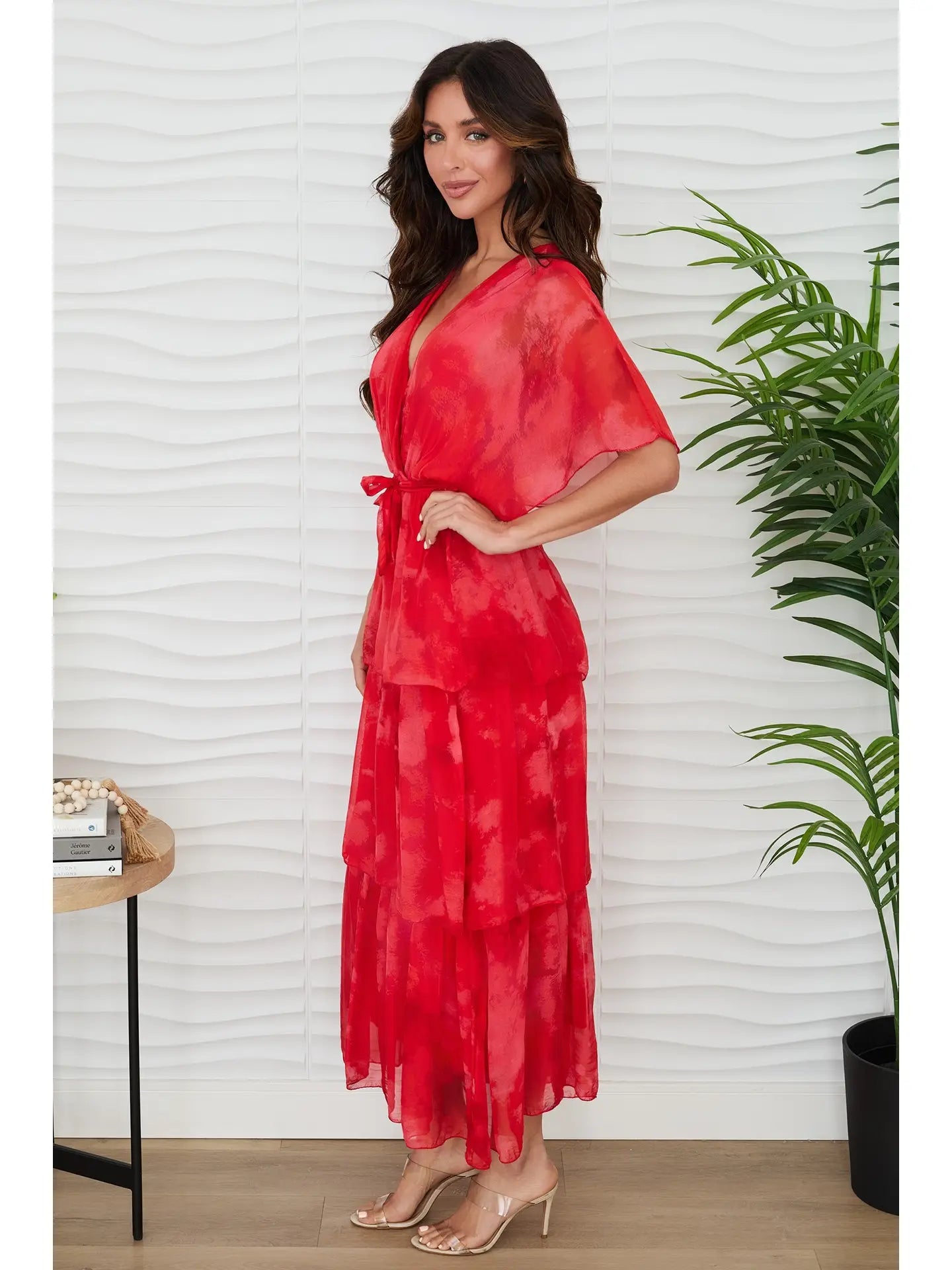 Splatter Print Tiered Dress
