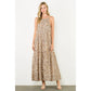Strap Leopard Print Maxi Dress
