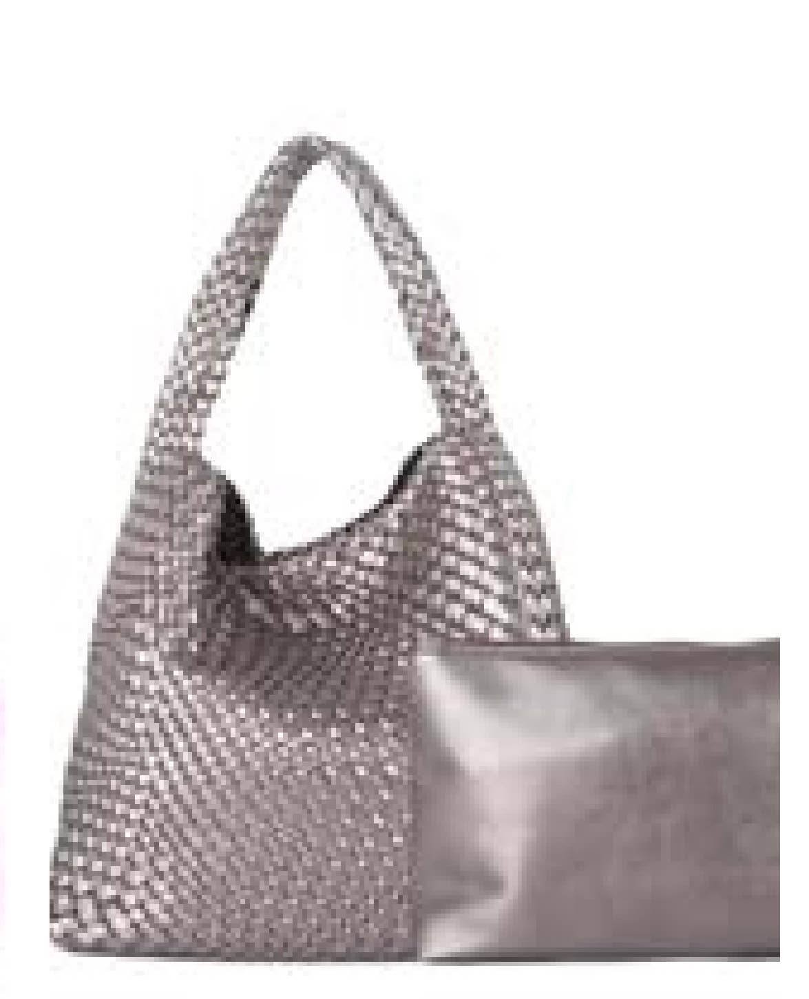 Sydney Woven Shoulder Bag  Platinum