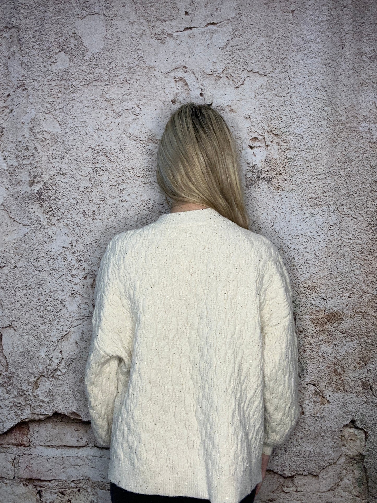 Beige Puff Sleeve Sweater