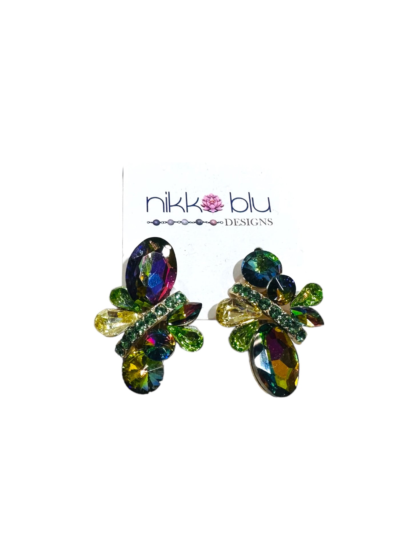 Clip on Multicolor Textured Earrings