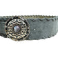 Suede Belt with Gemstone Buckle