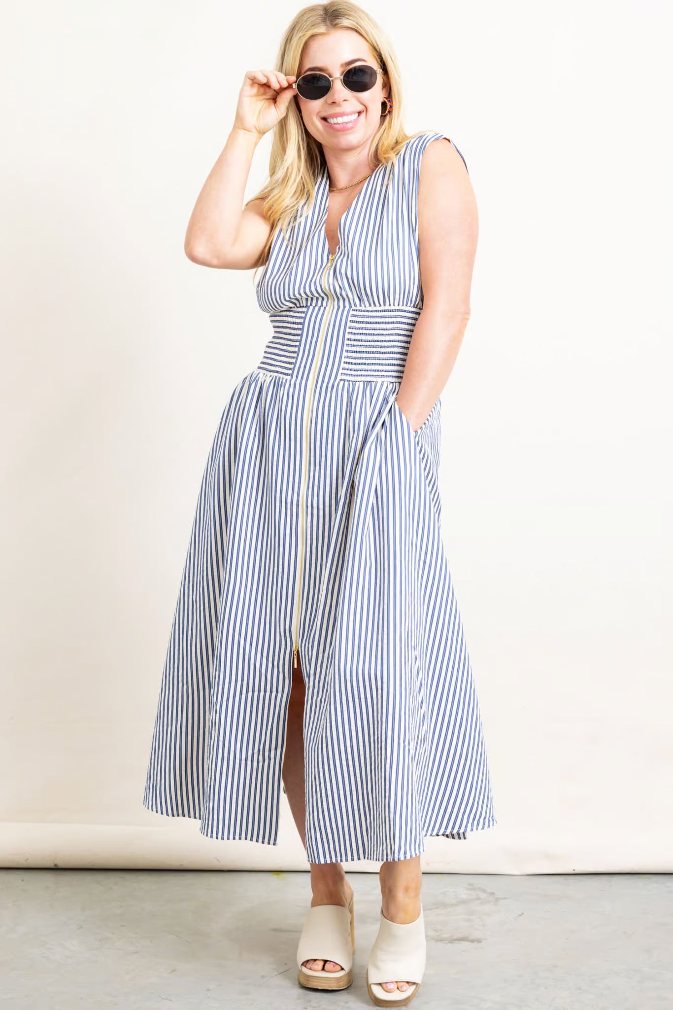 Sleeveless Striped Maxi dress