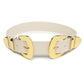 Double  Buckle Cream Belt - Wide
