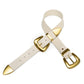 Double  Buckle Cream Belt - Wide