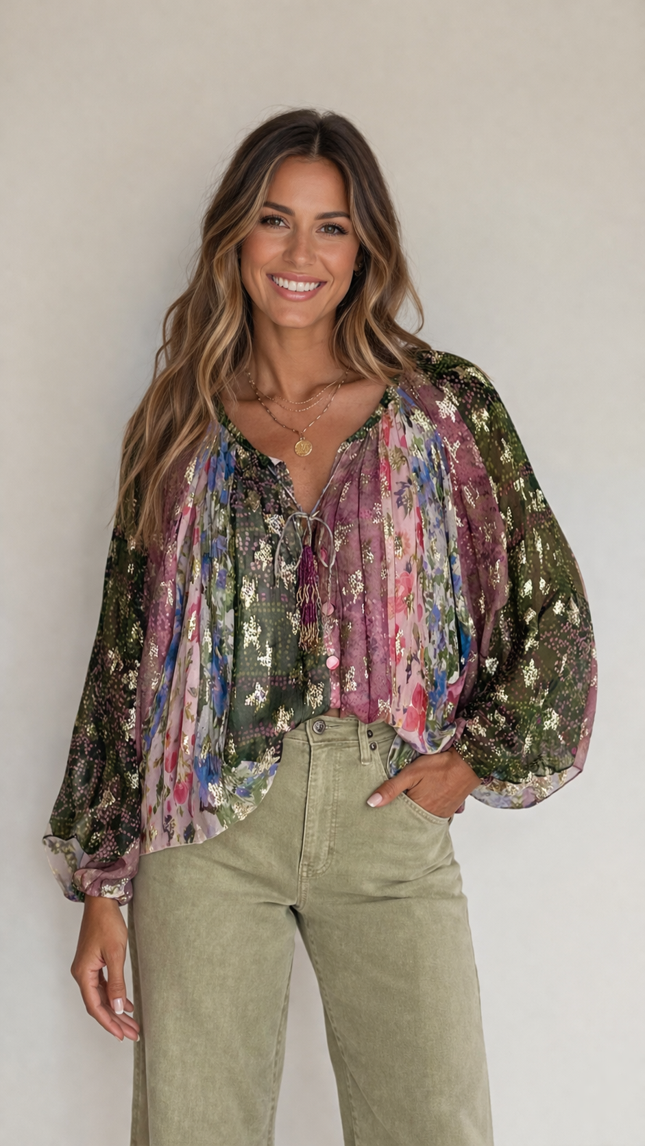 Multi Color Floral Blouse