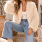 Astrid Ivory Faux Fur Moss Jacket