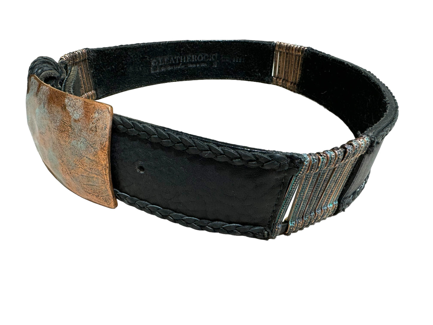 Copper & Black Leather Belt