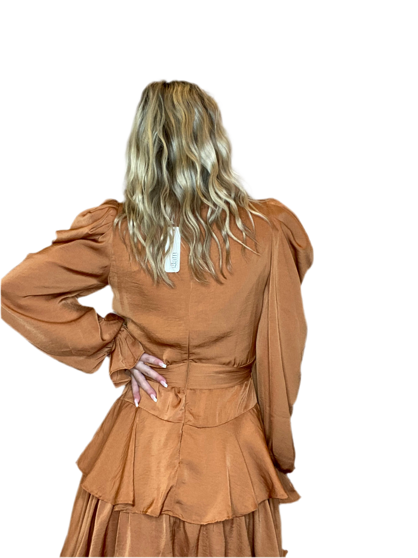 Camel Ruffled Dress