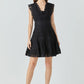 PLUNGING NECK LACE TRIM DRESS