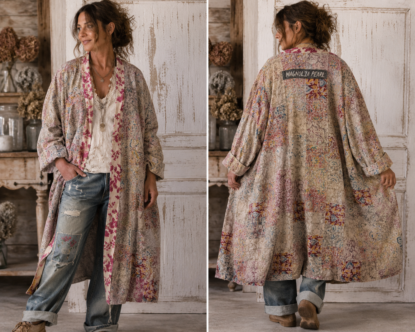 Magnolia Pearl Jacket 747 OOAK Blockprint Kimono