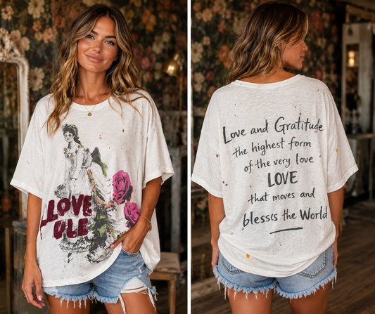 Jaded Gypsy Worn and Weathered Tee Love Rule OS