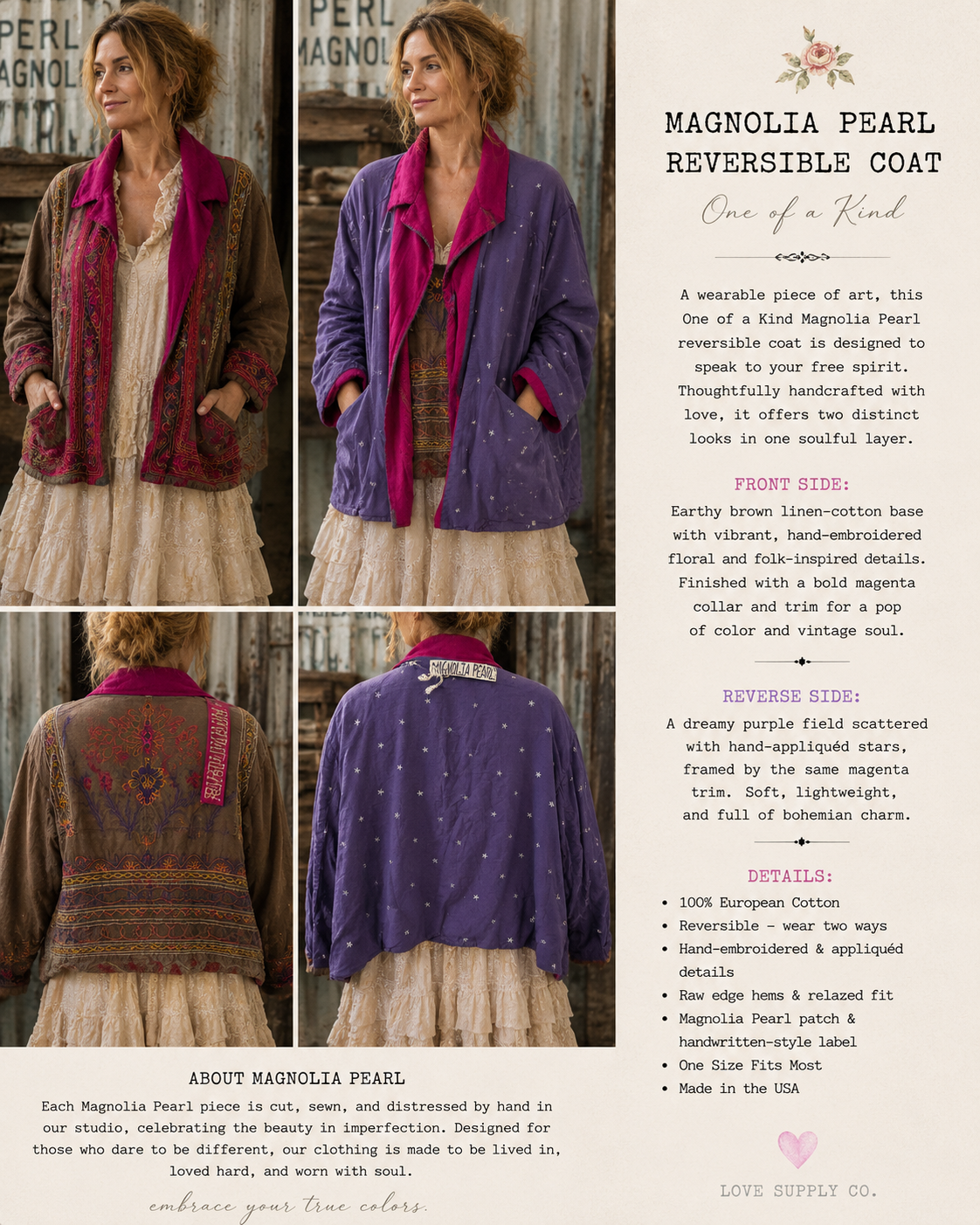 Magnolia Pearl one of a kind Jacket