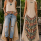 Jaded Gypsy Ruffle Up Hi-Lo-Parchment Floral