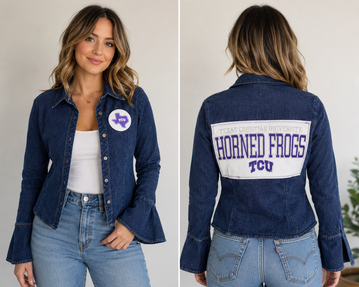 Vintage Repurposed Horned Frogs Jacket