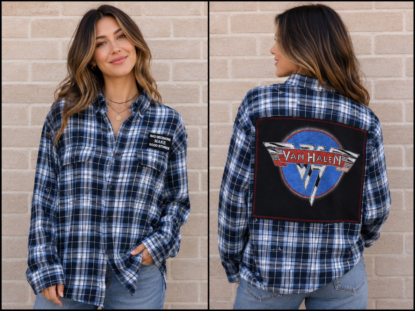 Van Halen Vintage Repurposed Flannel