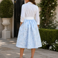 Posh Couture Shirt Dress w/Brocade Skirt
