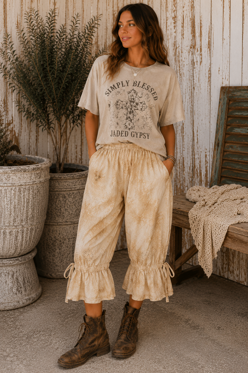Simply Blessed Bloomers Tea Stained-OS