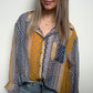 Vintage washed printed woven shirt: BLUE MULTI