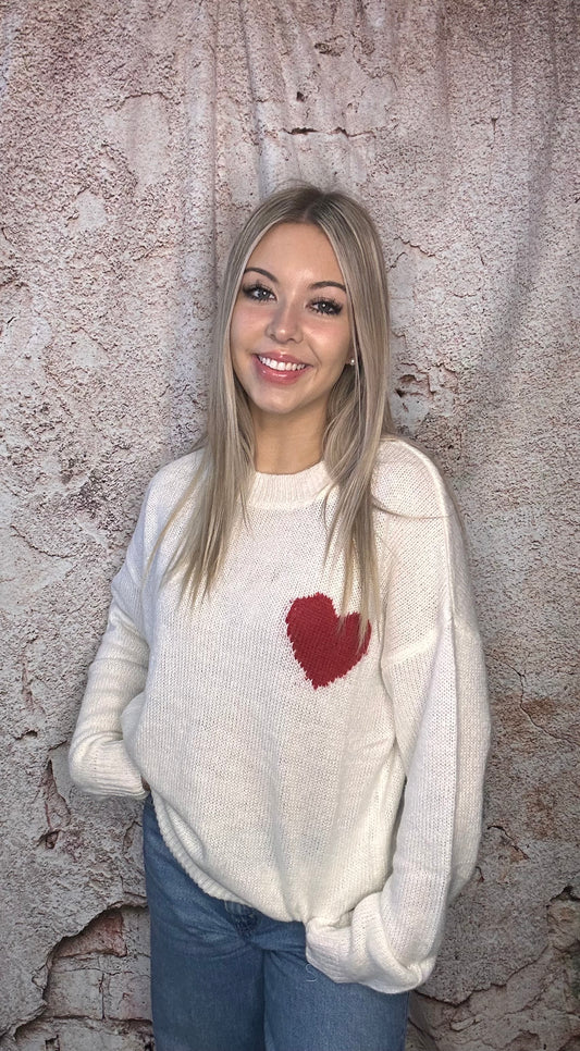 Long Sleeve Heart Sweater