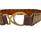 Brown Leather Belt with Gold Hardware