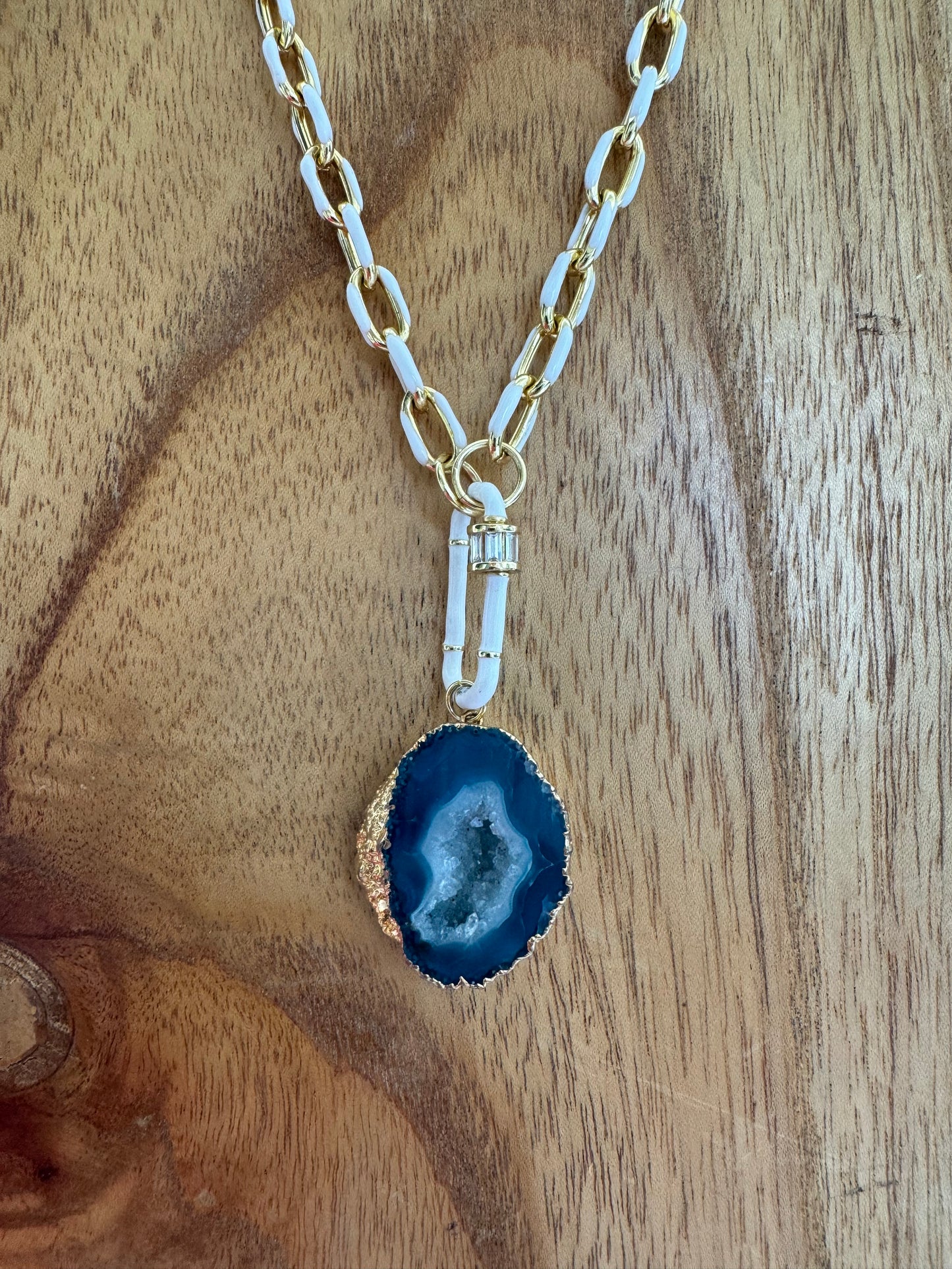 OOAK Blue Druzy Necklace