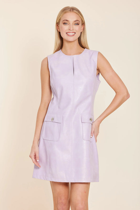Faux Leather Croc Dress