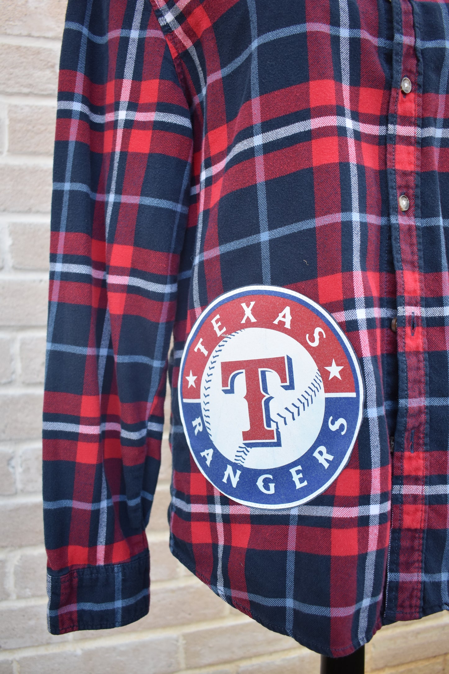 Texas Rangers Repurposed Vintage Flannel