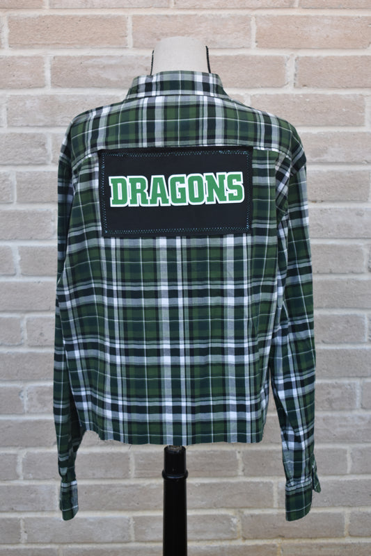 Vintage Repurposed Southlake Dragons Flannel