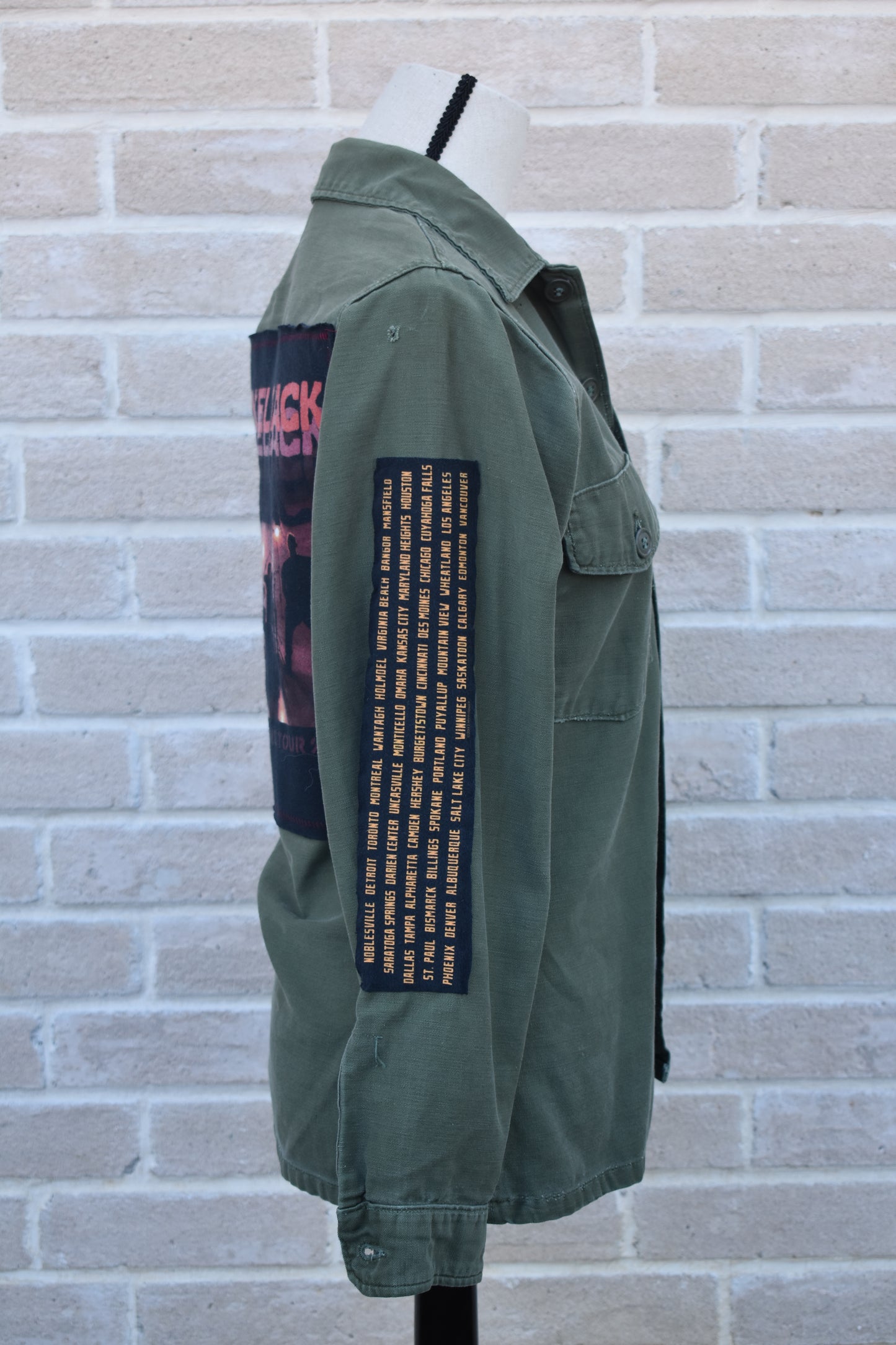Vintage Repurposed Nickelback Military Jacket
