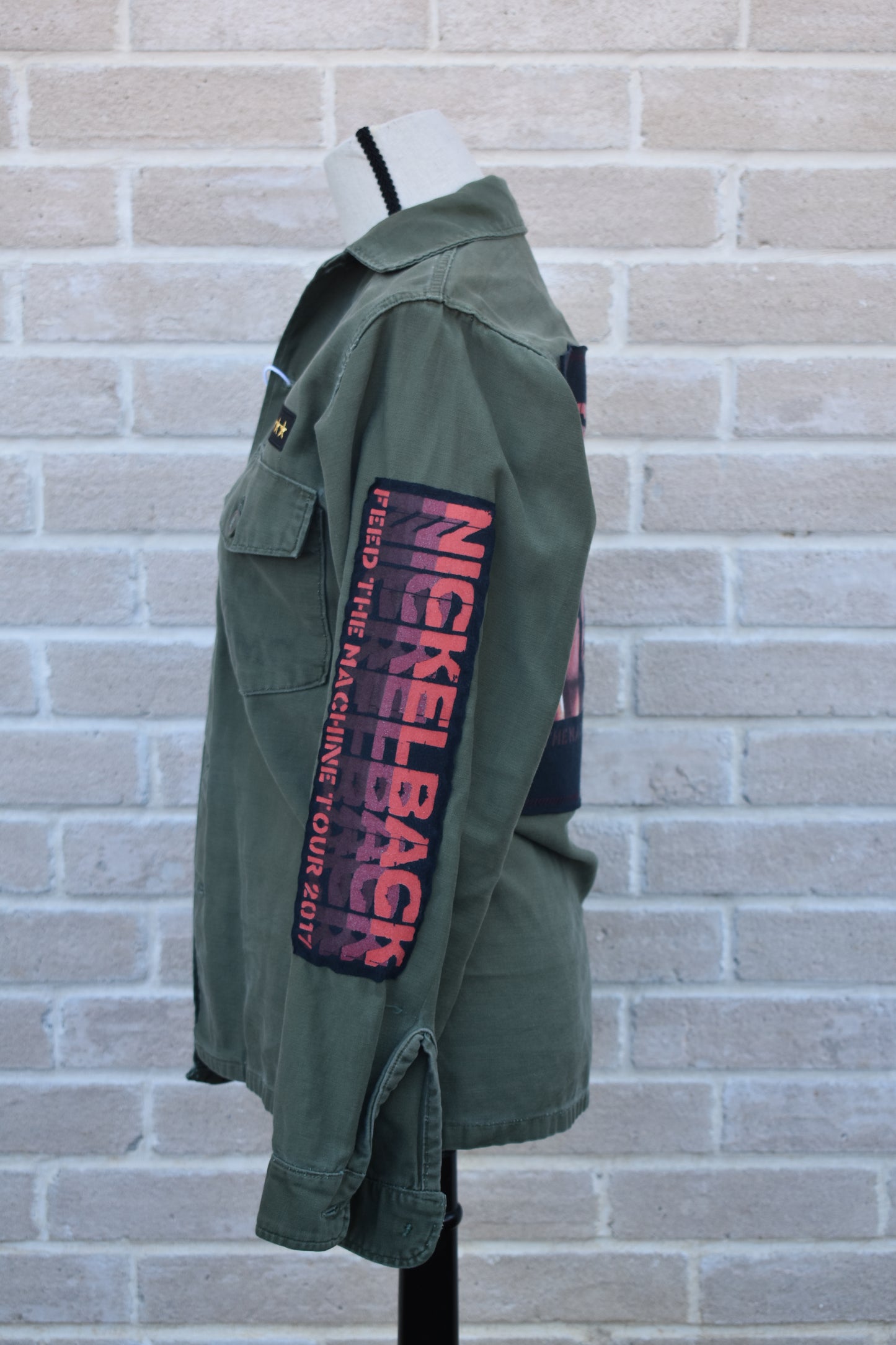 Vintage Repurposed Nickelback Military Jacket